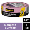 Delicate Surface Painter's Tape, Pink, 1.41 in x 60 yd, 1 Roll